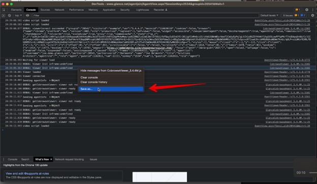 Save console log