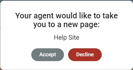 Visitor acceptance modal