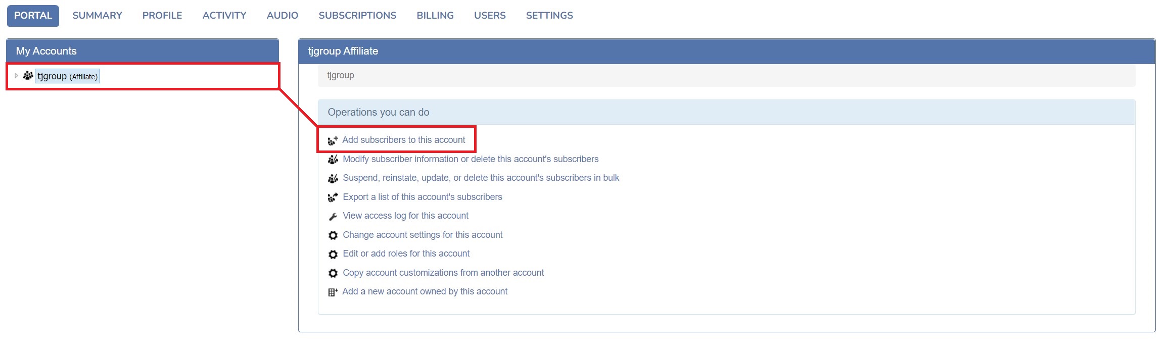 Add subscribers option