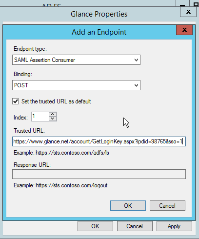 Adding Endpoint URL with sso=1 parameter