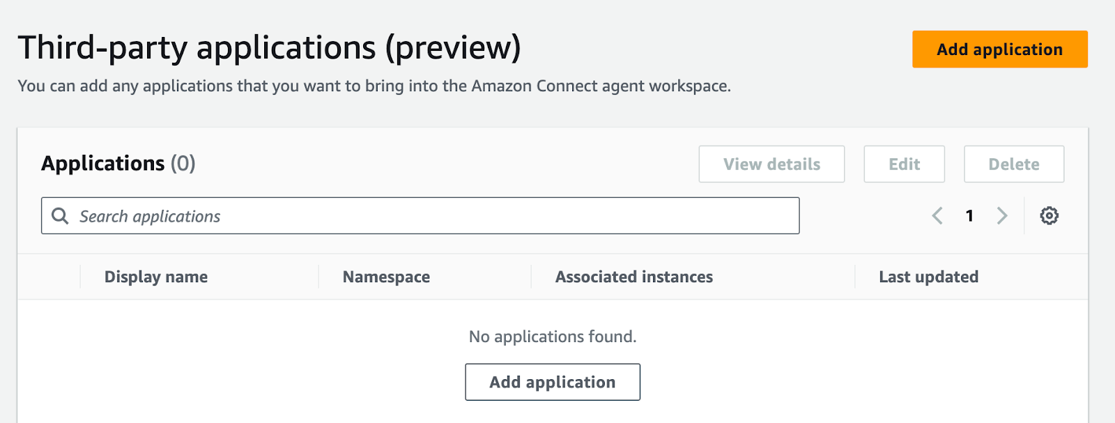 Add Application in Amazon Connect