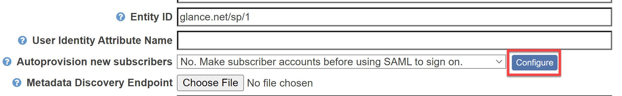 Configure button for Autoprovision new subscribers