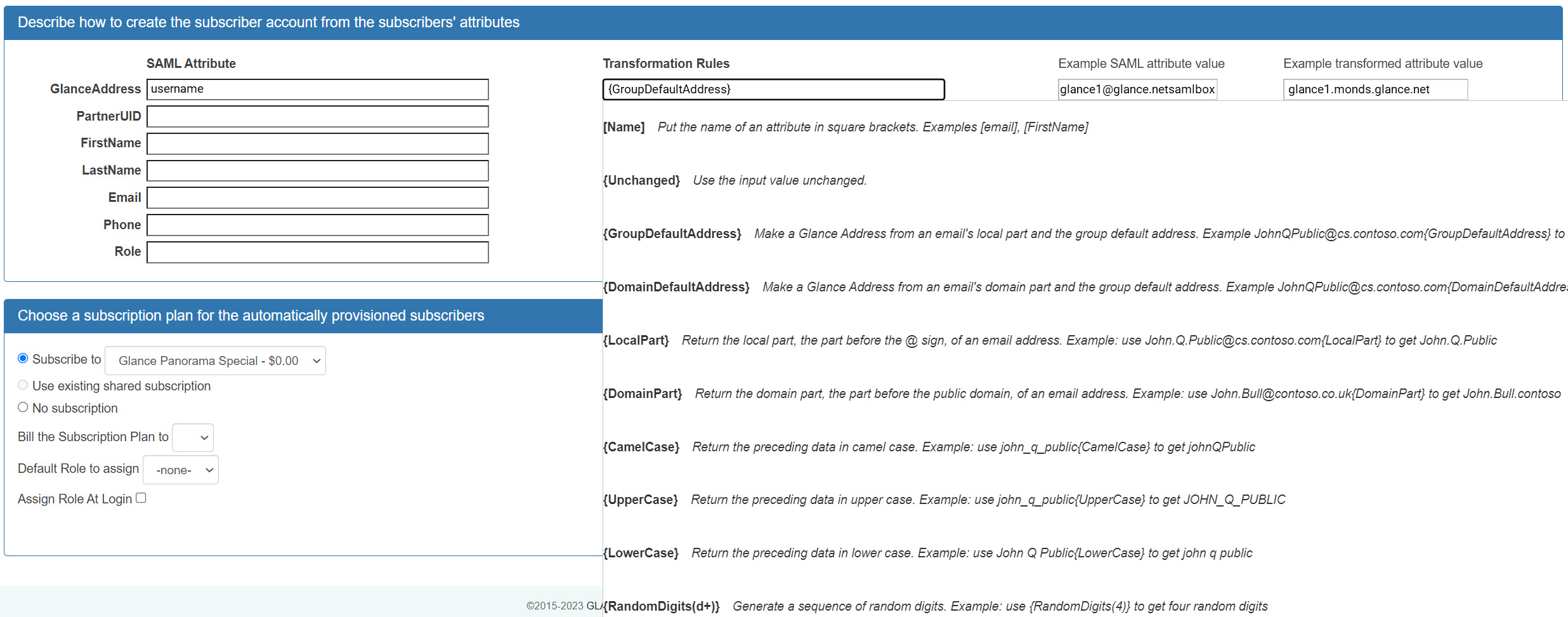 Transformation Rules autocompletion menu