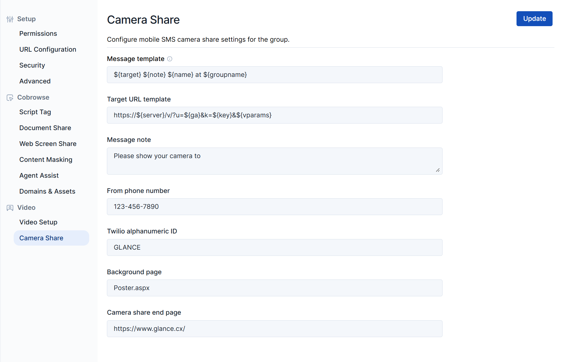 Camera Share Glance Portal