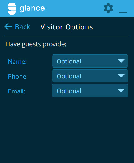 Glance Client visitor options