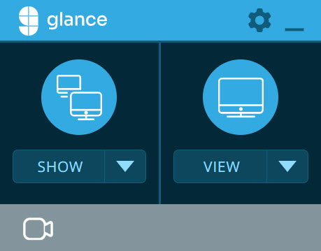 Glance session options menu