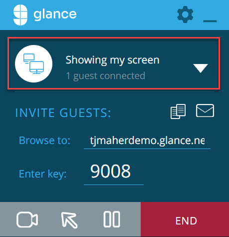 Glance Session Info box