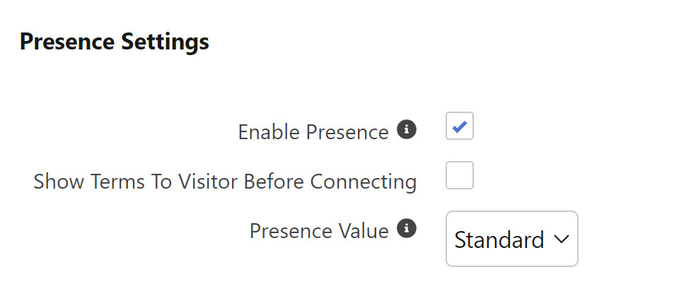 Presence settings configuration