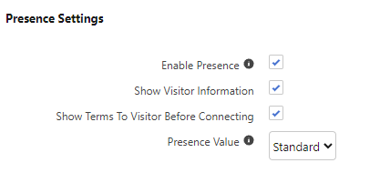 Presence settings configuration