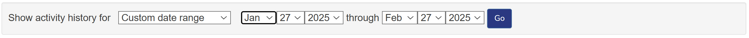 Custom Date Range