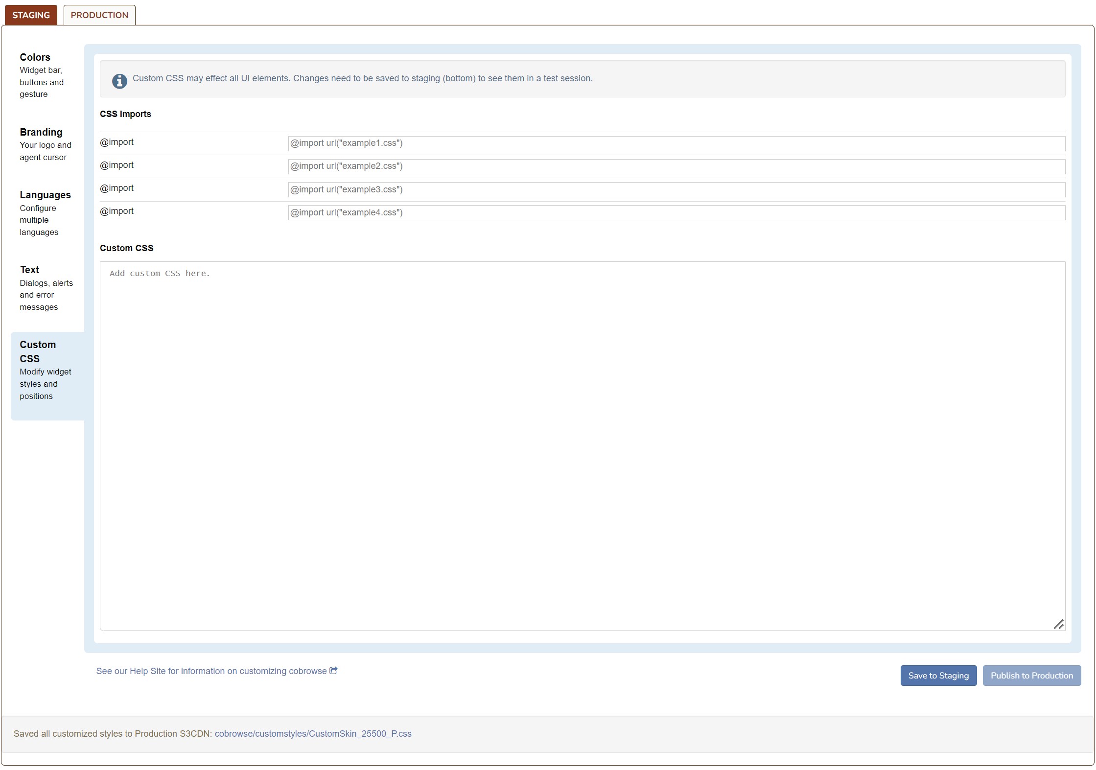 Custom CSS Interface