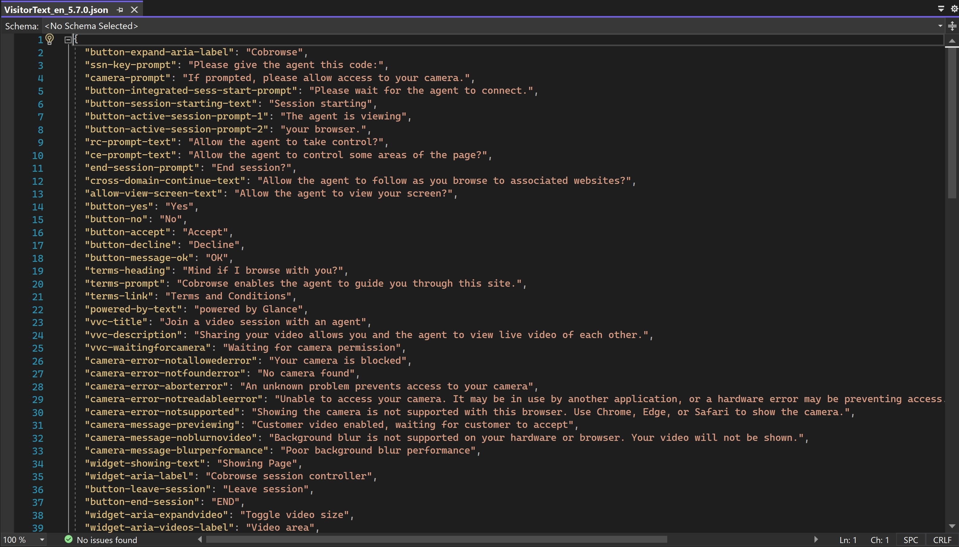 Open language file in text editor