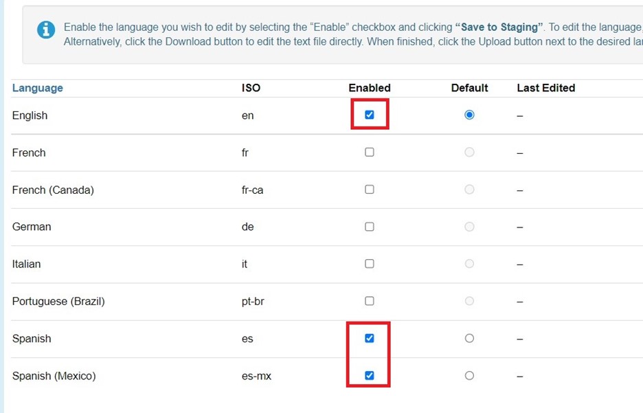 Enabled Language Toggle