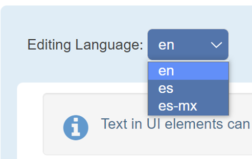Editing Language Dropdown