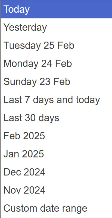 Date Range Selection