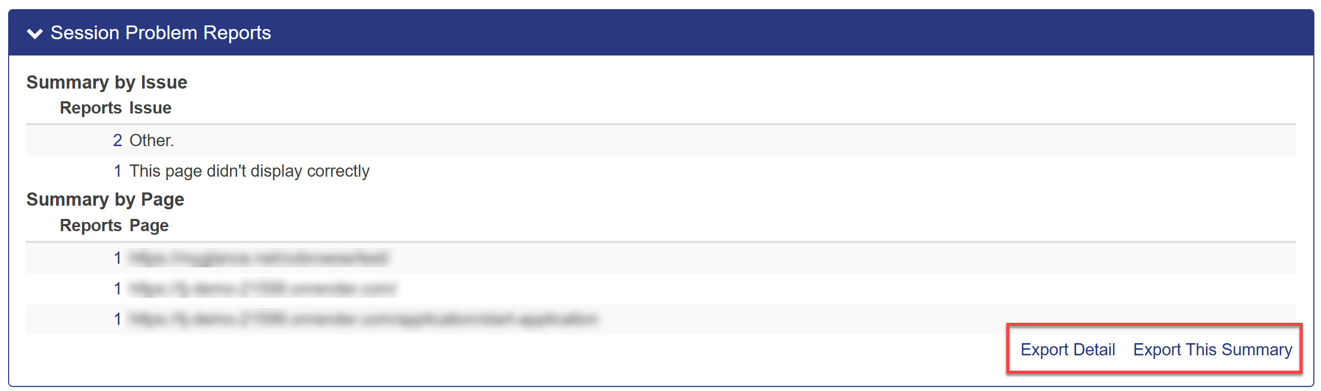 Export Detail or Summary
