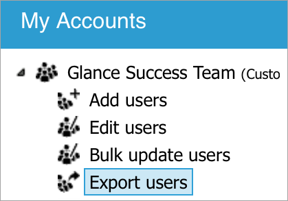 Export users option