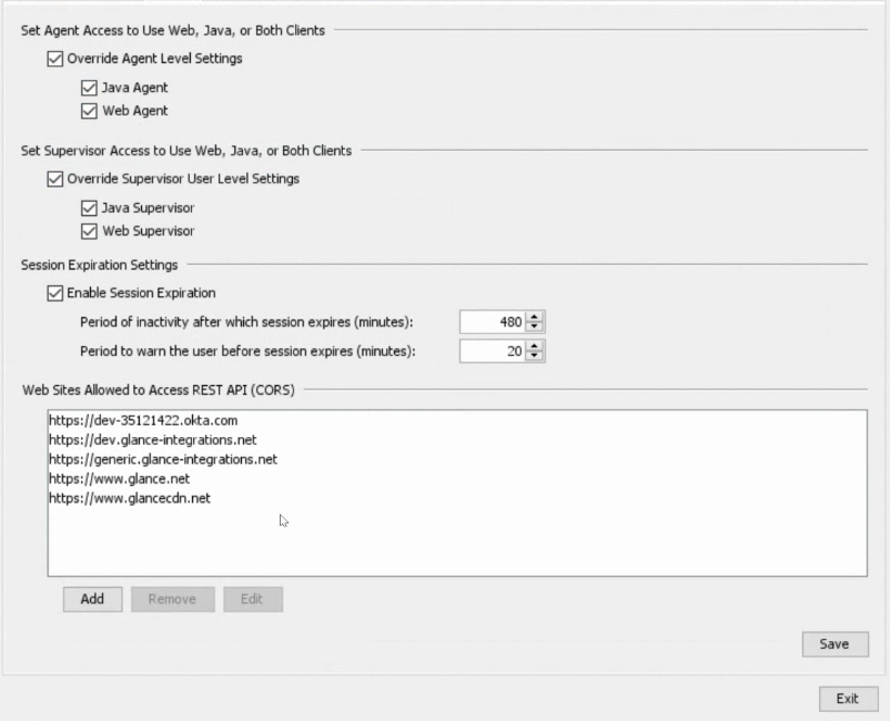 Allowed Sites configuration in Five9 VCC