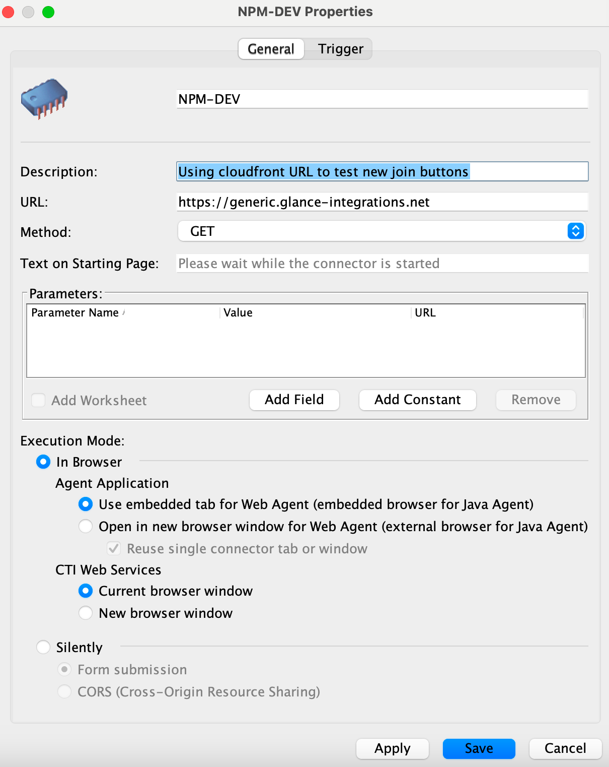 Add Glance Connector in Five9 VCC