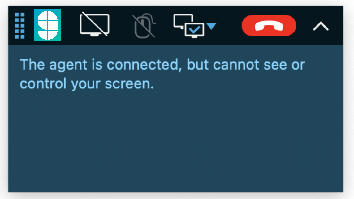 Screen sharing paused visitor message