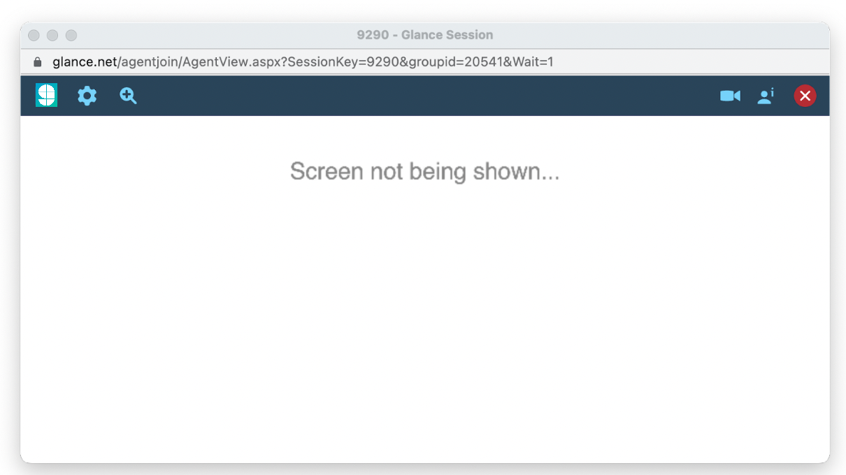 Screen sharing paused agent view