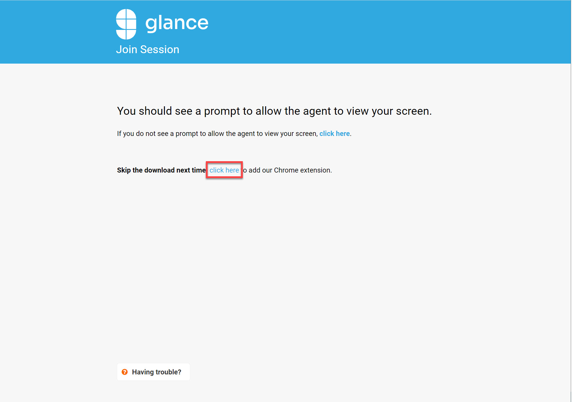 Glance browser extension popup