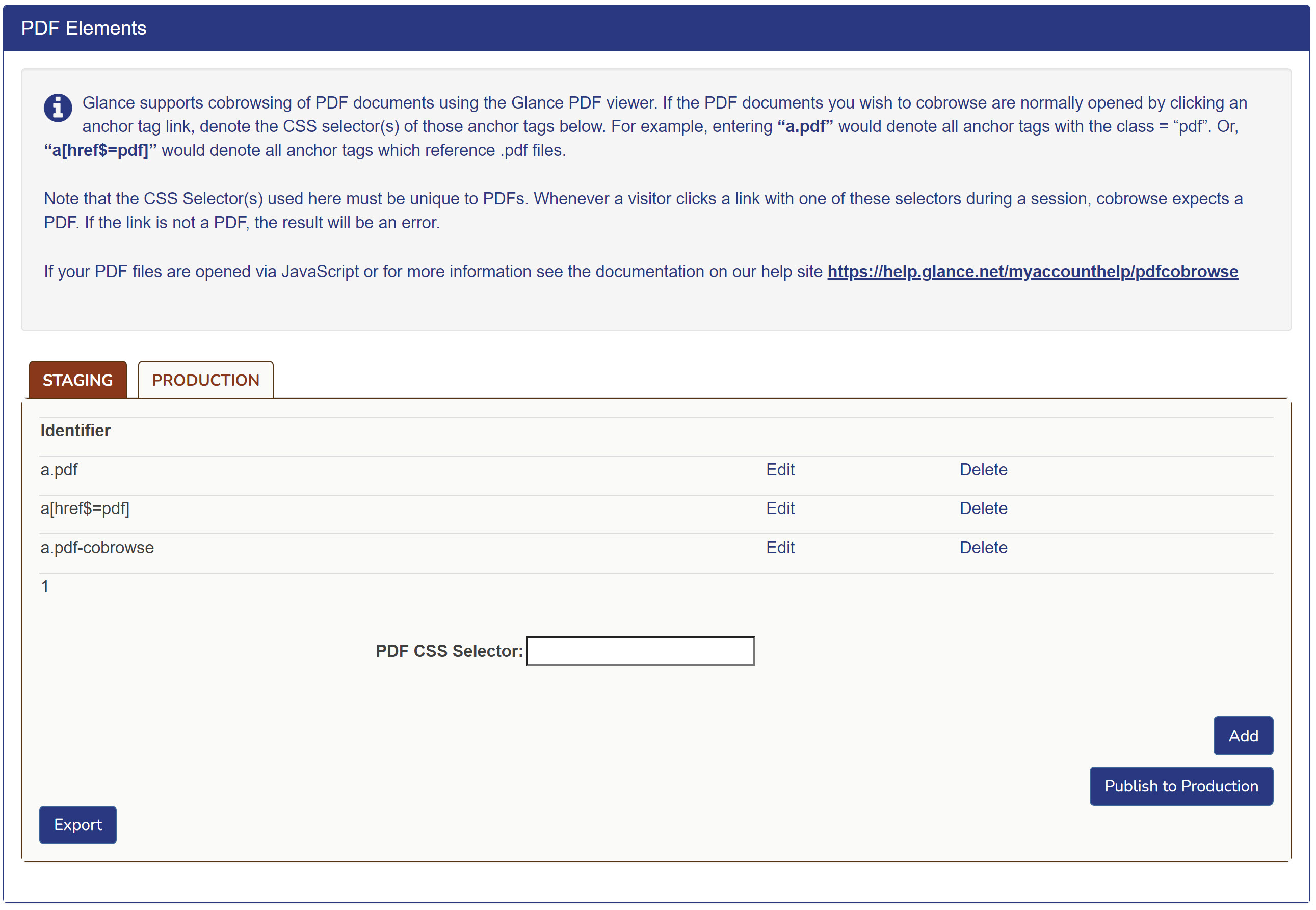 PDF Elements section