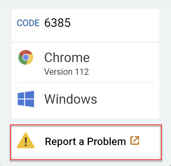 Report a Problem button