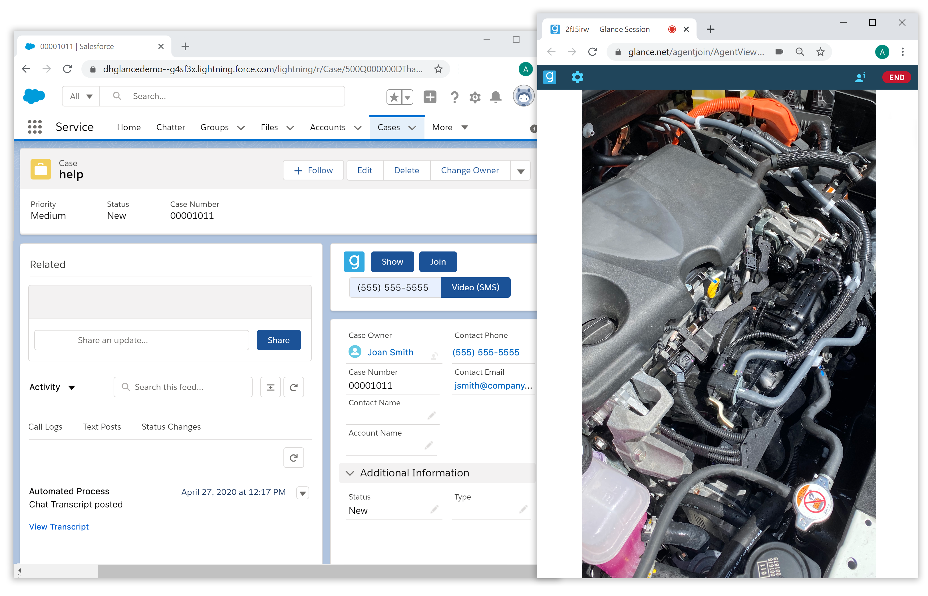 Salesforce Mobile Camera Share viewer