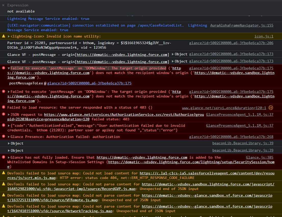 Enhanced Domains URL console error