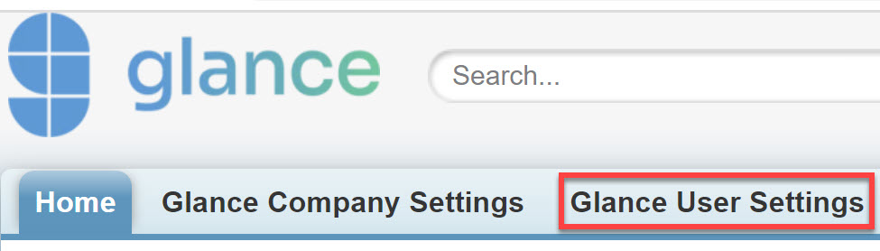 Glance User Settings tab in Salesforce Classic
