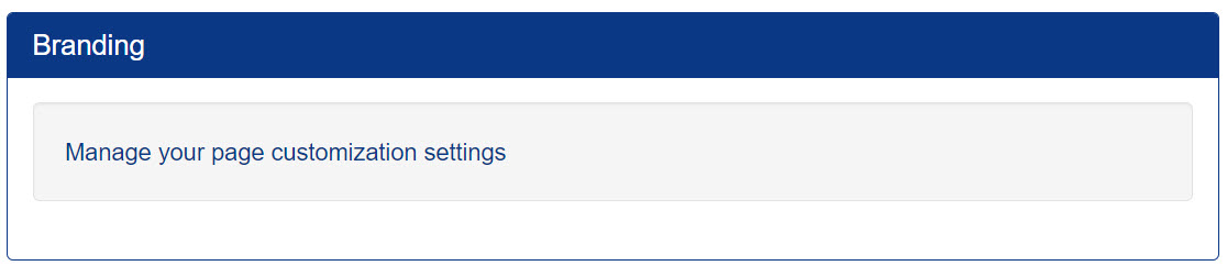 Manage your page customization settings option