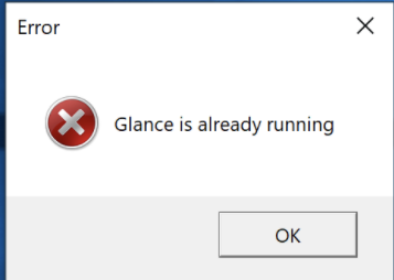 Glance Is Already Running error message