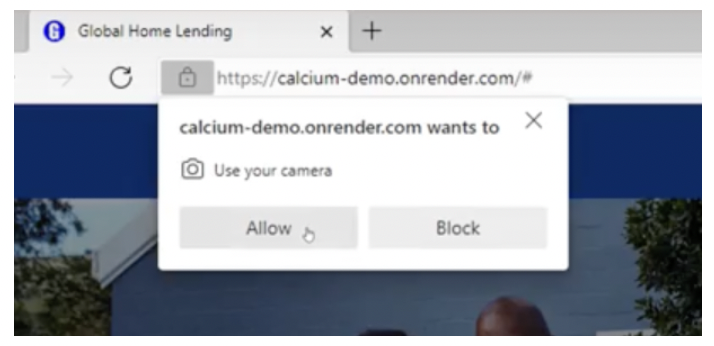 Edge allow camera prompt